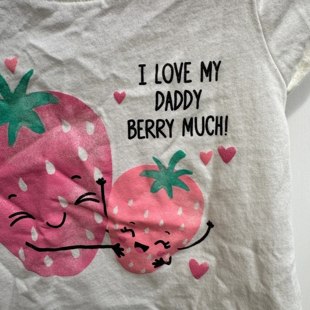 The Children's Place 2T Girls I Love My Daddy Berry Much Short Sleeve Tee Shirt